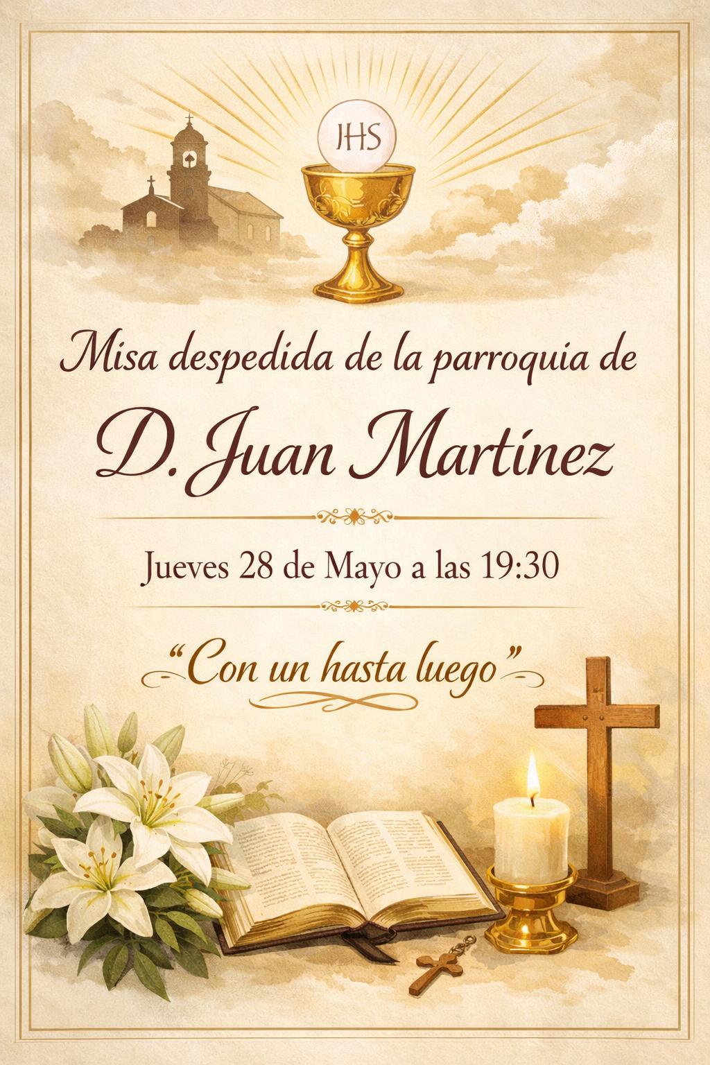Cartel misa despedida Juan